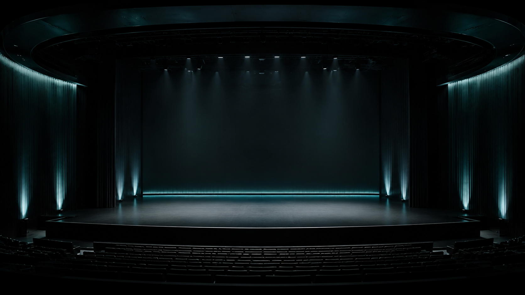 Palco preparado para uma apresentação de autoridade